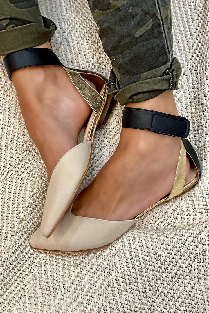 Clémence | Two-Tone Ankle Flats