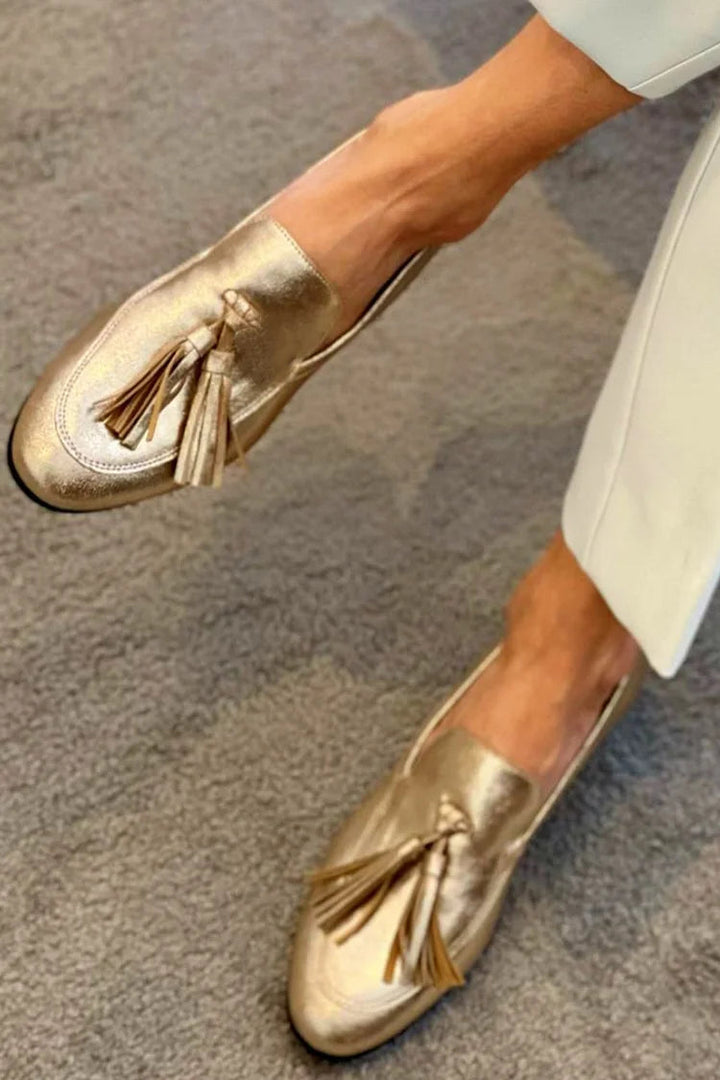 Élise Première | Gilded Tassel Loafers