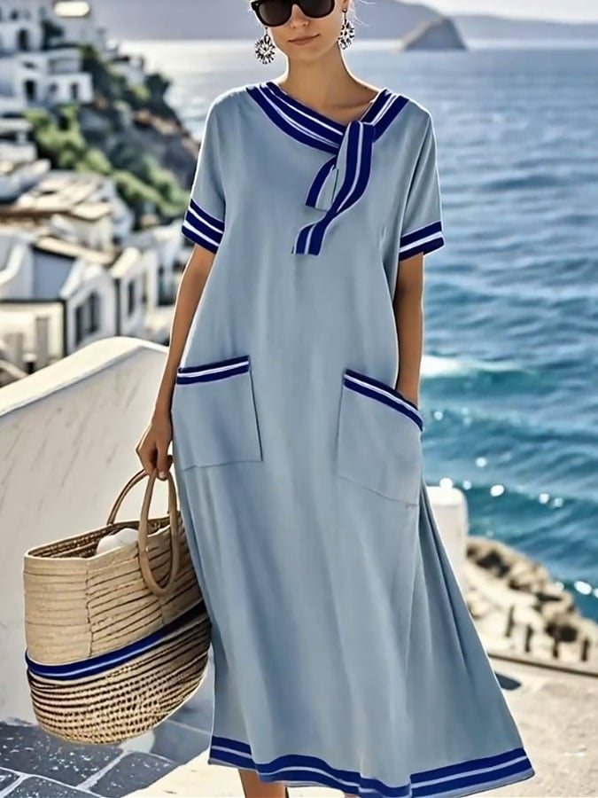 Anaïs | Nautical Coast Maxi Dress