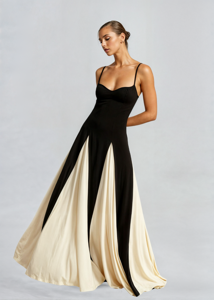 Lucienne | Two-Tone Maxi Dress