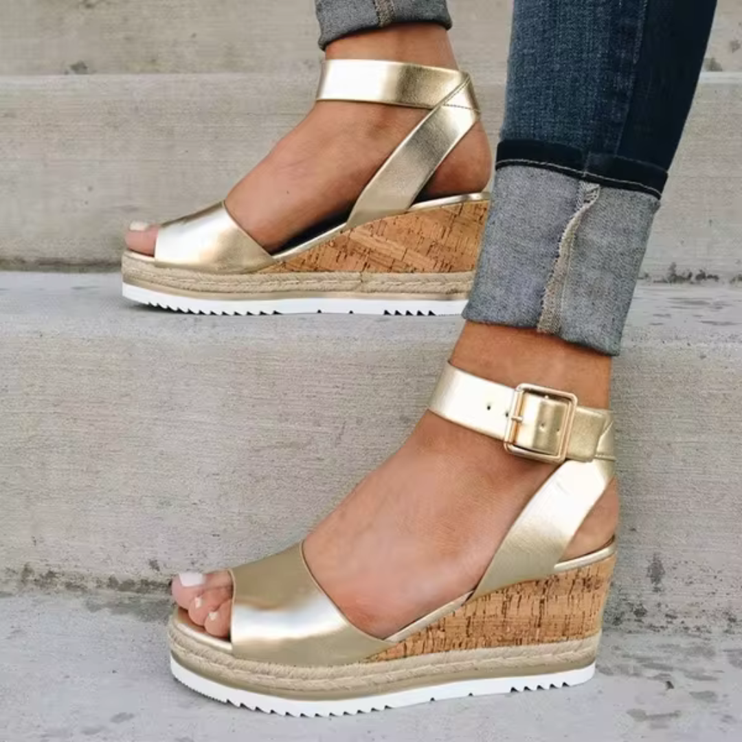 Sophie - Adjustable Wedge Strap Sandals