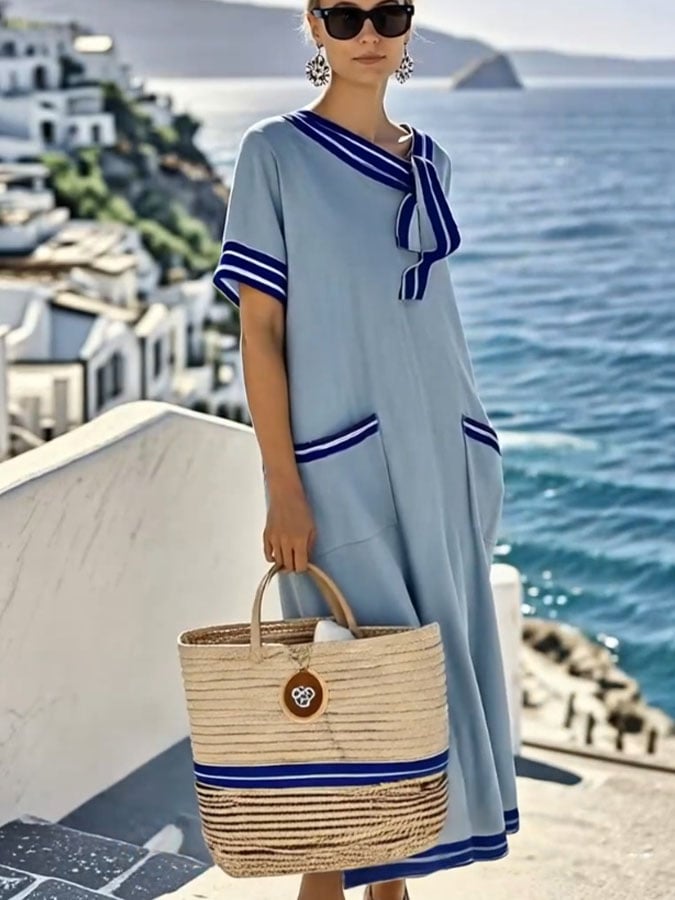 Anaïs | Nautical Coast Maxi Dress