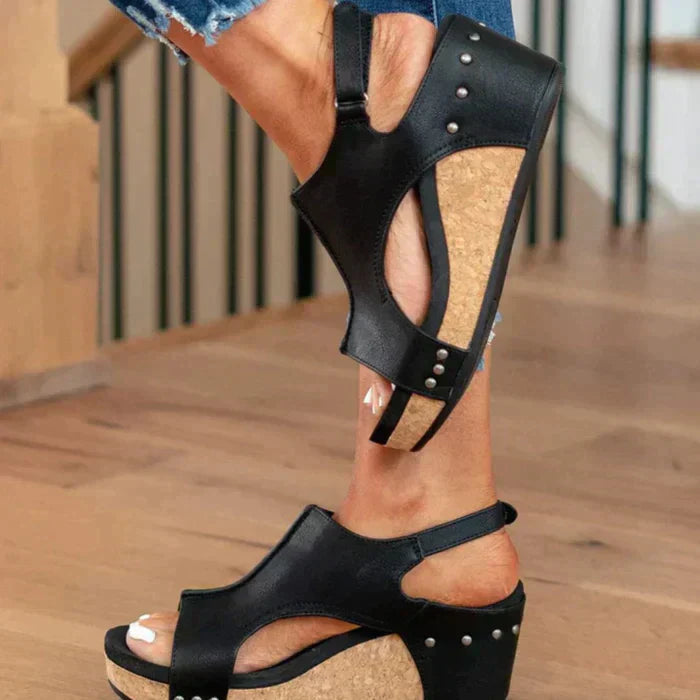 Paige - Open Wedge Cut-Out Sandals