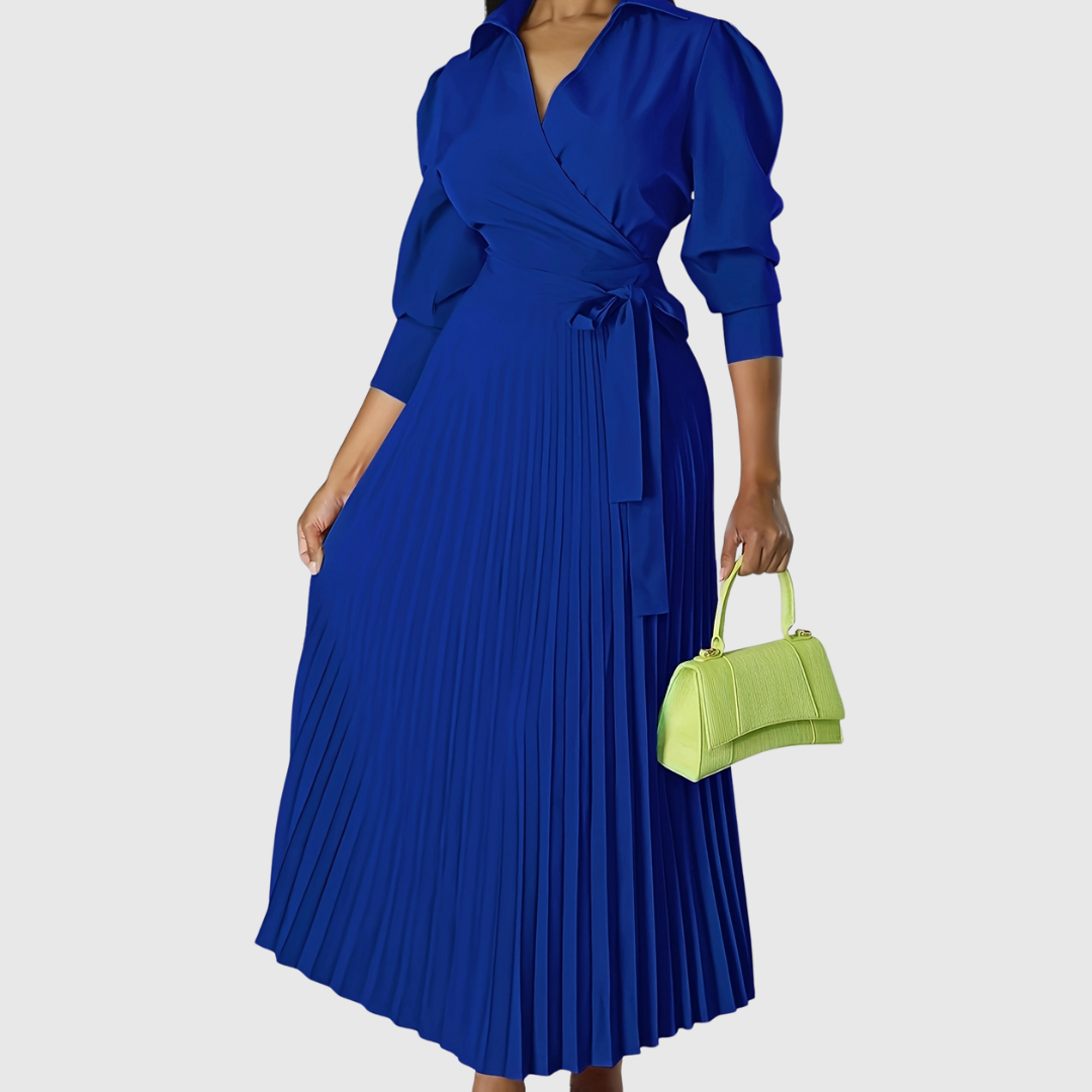 Vivienne | Pleated Wrap Midi Dress