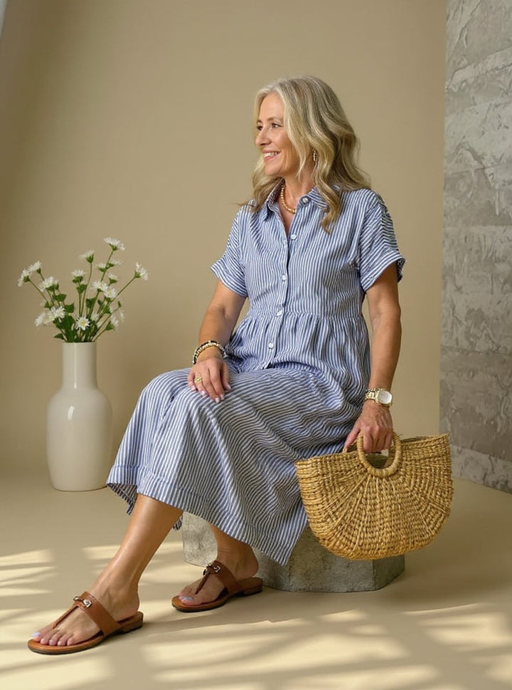 Lydia | Striped Shirt Dress