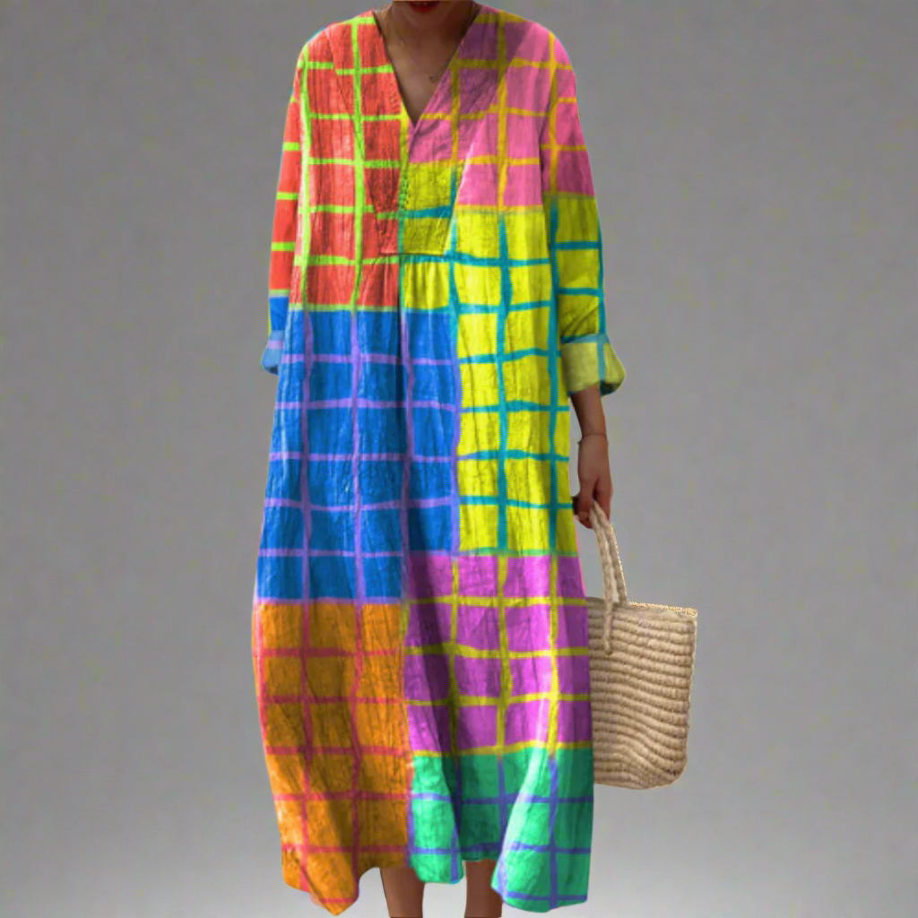 Aurélia | Chromatic Grid Dress