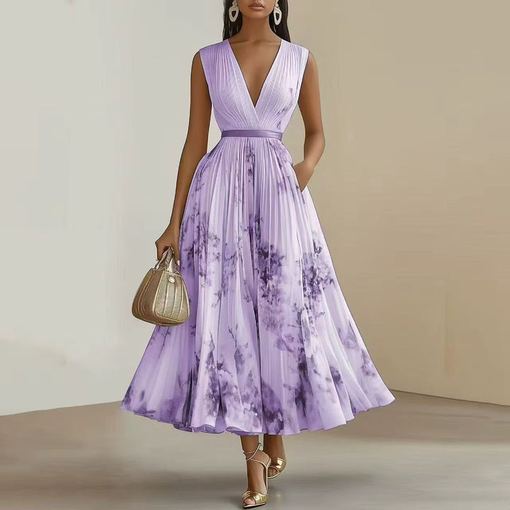 Maelis | Pleated Floral Maxi Dress