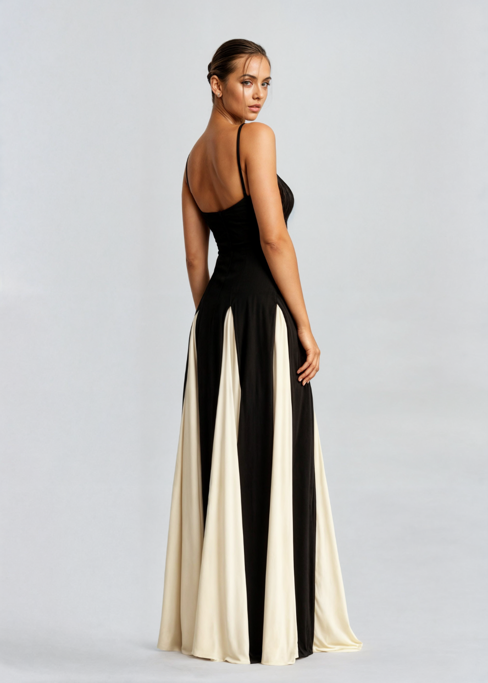 Lucienne | Two-Tone Maxi Dress