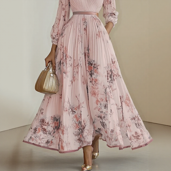 Maelis | Pleated Floral Maxi Dress