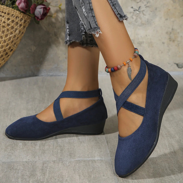 Livia | Cross-Strap Comfort Flats