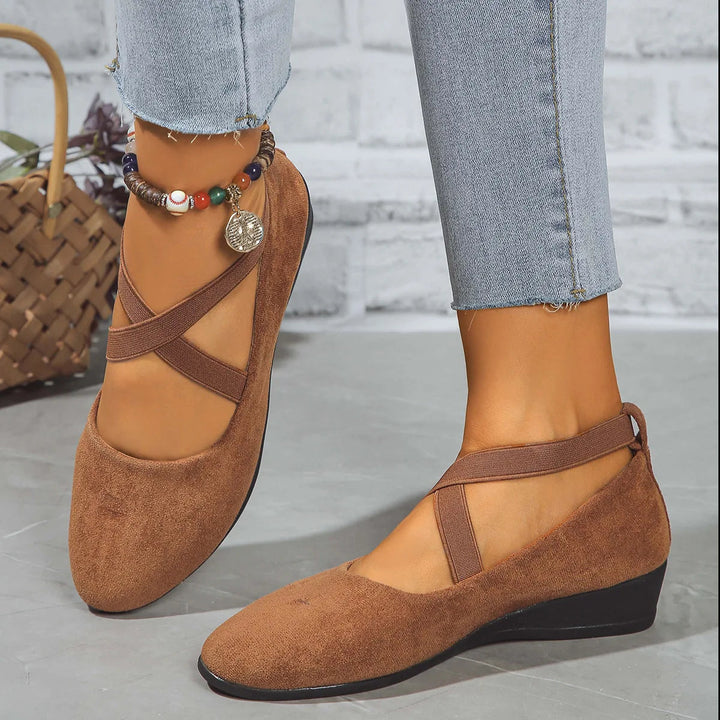 Livia | Cross-Strap Comfort Flats