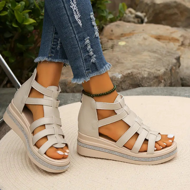 Ariana - Sparkling Open Wedge Sandals