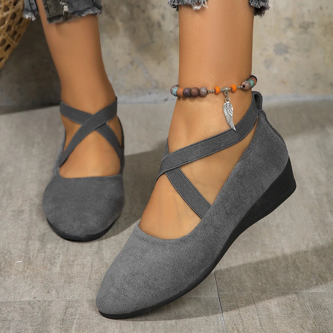 Livia | Cross-Strap Comfort Flats