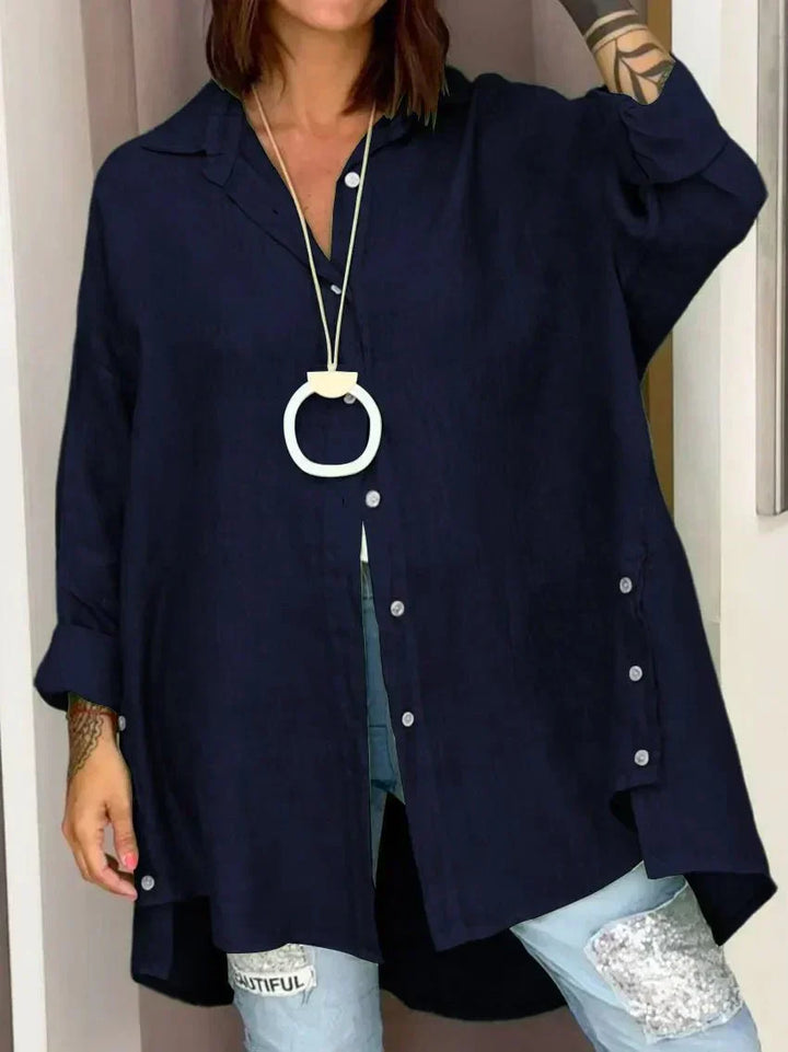 Ruby | Oversized Button-Front Linen Shirt