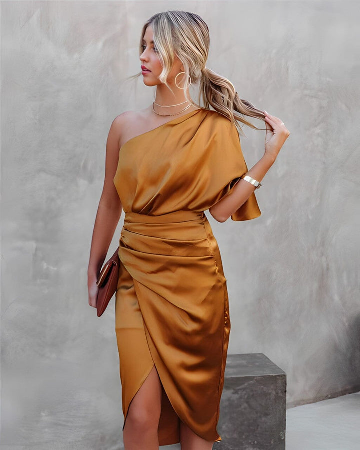 Selestia | Satin Asymmetric Evening Dress