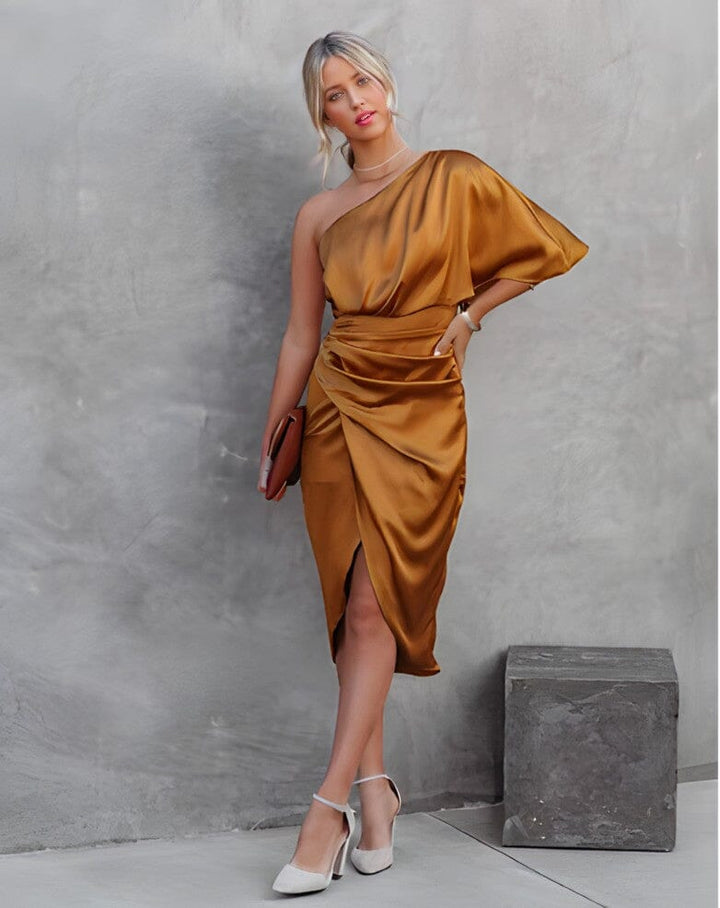 Selestia | Satin Asymmetric Evening Dress