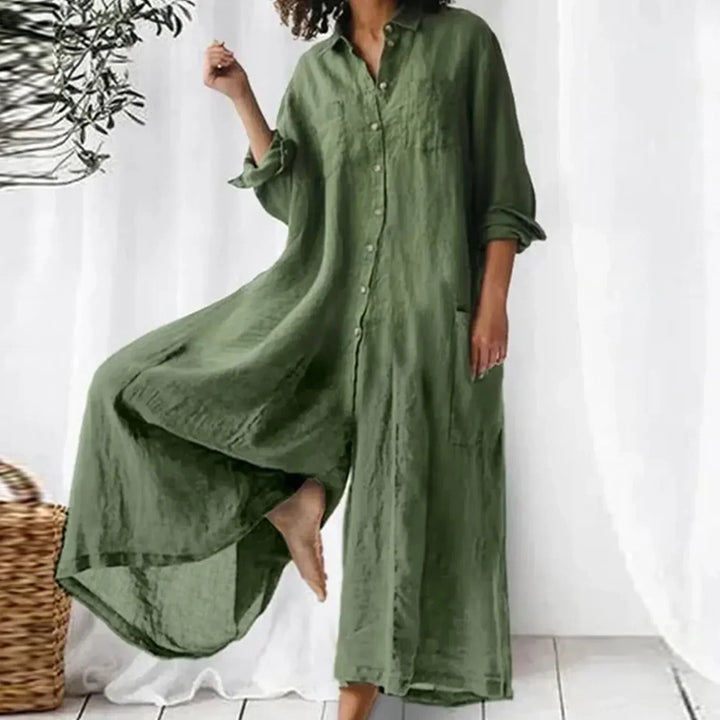 Celestine | Relaxed Button-Down Jumpsuit