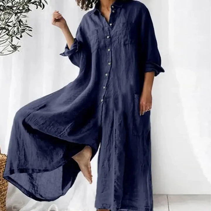 Celestine | Relaxed Button-Down Jumpsuit