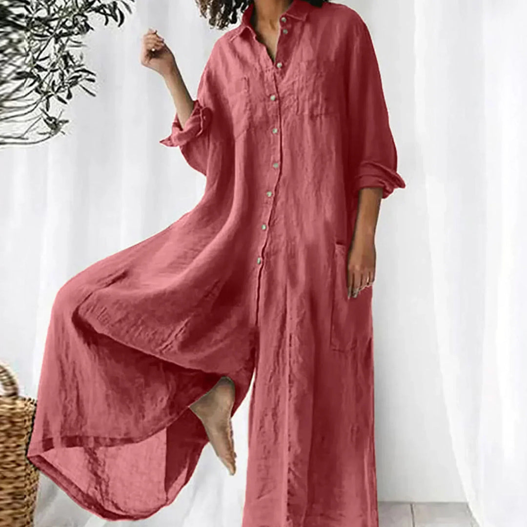 Celestine | Relaxed Button-Down Jumpsuit